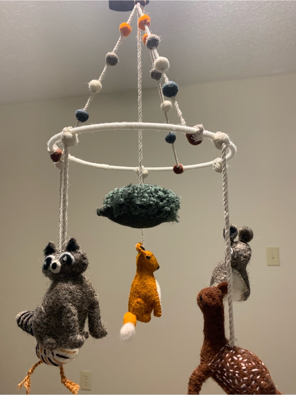 Felt Woodland Animal Hanging Decor Mobile Green, Brown, Orange